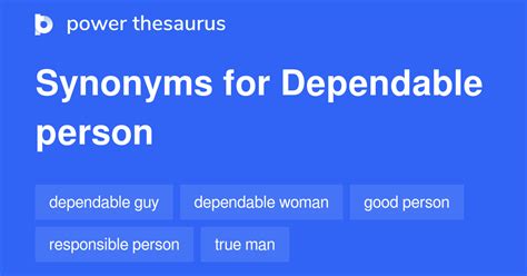 another word for dependable person.